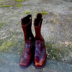 COPY - Frye Walnut Brown Leather Harness Boots